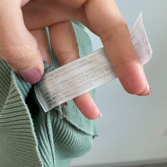 Zara Sweater Dress Women S Green Midi Knit Minimalist Casual Boho Squareneck - Picture 6 of 7